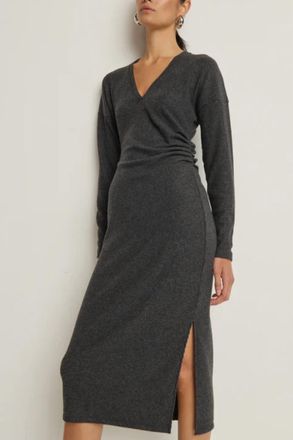Nation Ltd Sandrine Midi Dress In Heather Charcoal