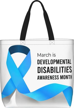 Generic Women Handbag Developmental Disabality Awaewness Month Ladies Shopping Shoulder Bag Waterproof Girls Beach Travel Bags, For Christmas, Birthday, Swim,