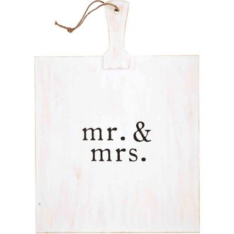 Mud Pie Mr. & Mrs. Square Serving Board in White at Nordstrom Rack