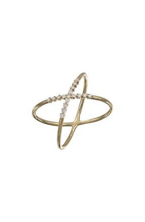 Bony Levy Audrey Trend Crossover Diamond Ring in 18K Yellow Gold at Nordstrom Rack, Size 6.5