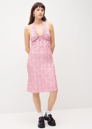 Twik Womens Crepe halter midi dress