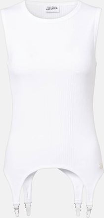 Jean Paul Gaultier Top in jersey di cotone a coste