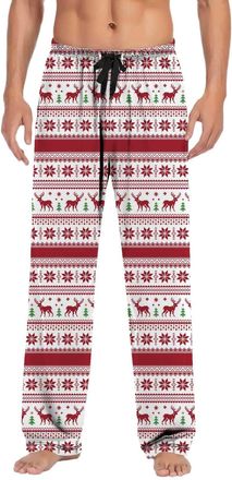 Generic Mens Christmas Pyjama Bottoms Ugly Funny Xmas Print Lounge Pyjama Pants Casual Cosy Loungewear Festive Holiday Pjs Trousers for Family Friends