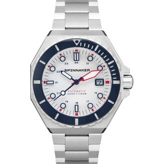 Spinnaker Dumas Automatic Bracelet Watch, 44mm in White at Nordstrom