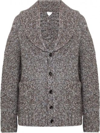 Bottega Veneta Gebreid V-hals Vest - Heren - Vesten - Grijs - S - Wol - Truien & Vesten