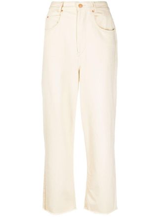 Isabel Marant high-waisted straight-leg jeans - women - Cotton/Cotton/Polyester - 40 - Neutrals