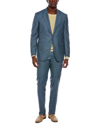 Canali 2Pc Wool Suit With Flat Front Pant