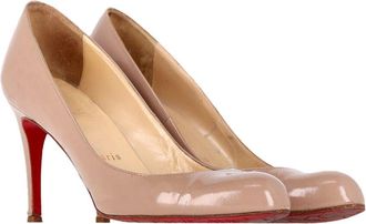 Christian Louboutin Womens Patent Leather Dolly 85 Round Toe Pump (Authentic Pre-Loved)