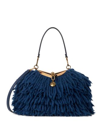 Etro Vela wool shoulder bag - women - Wool/Polyester/Calf Leather - One Size - Blue