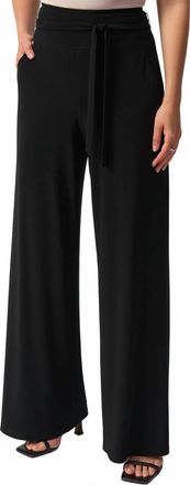 Joseph Ribkoff Wide-Leg Mid-Rise Trousers In Black
