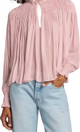 LoveShackFancy Fernanda Blouse In Orchard Ice