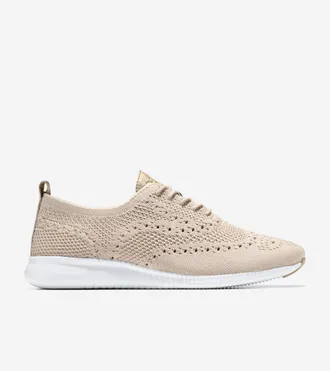 Cole Haan Womens 2.ZER&Oslash;GRAND Stitchlite Wingtip Oxford Shoes - Beige Size 10.5