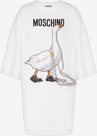 Moschino Goose heavy cotton dress - White