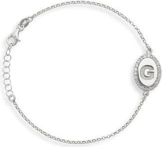 Meshmerise Diamond Initial Disc Bracelet in White-G at Nordstrom Rack