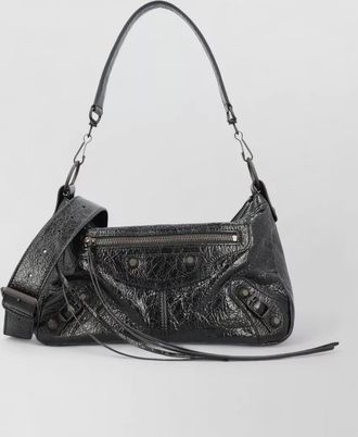 Balenciaga city moto shoulder bag buckle front pocket