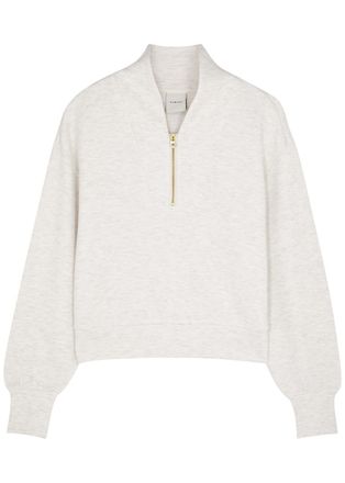 Varley Davidson Half-zip Stretch-jersey Sweatshirt - Ivory - L (UK14 / L)