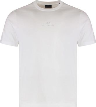 Paul & Shark Katoenen T-shirt met Logo - Heren - T-shirts - Wit - M - Katoen - Tops