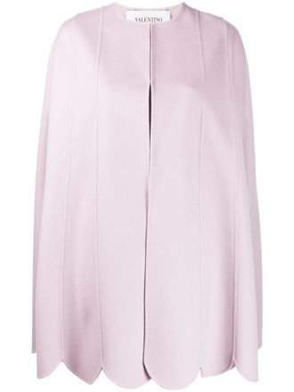 Valentino Garavani scalloped hem cape - Pink