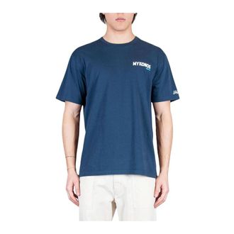 MC2 Saint Barth T-Shirts, male, Blue, Size: S Portland Cotton T-Shirt With Front Print