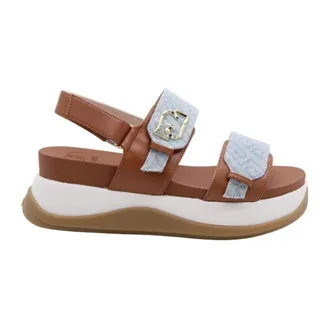 Liu Jo Flat Sandals, female, Brown, Size: 11 US Acha Sandal