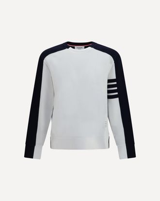 Thom Browne Colorblock Crewneck Sweatshirt with 4-bar detail Male 2