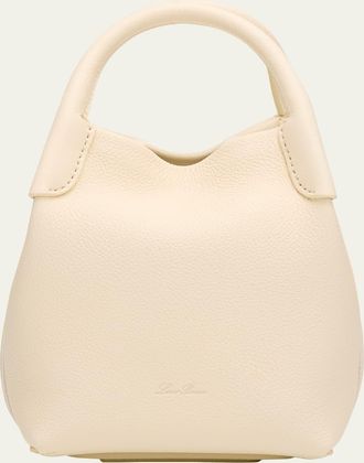 Loro Piana Bale Micro Grain Leather Crossbody Bag