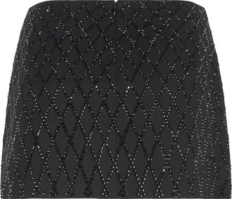 Pinko Womens Miniskirt Memory Black With Rhinestones Polyester Skirt