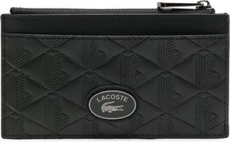 Lacoste Nomogramme zipped cardholder - men - Leather - One Size - Black