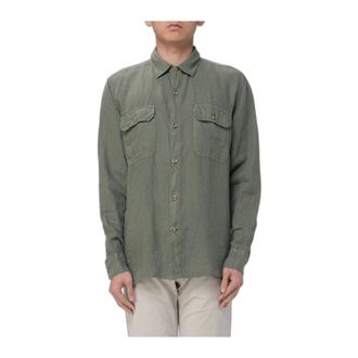 Brooksfield Camisa Utilitaria de Lino - Shirts - Hombre - Verde - L