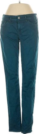 7 For All Mankind Skinny Corduroy Pants In Teal