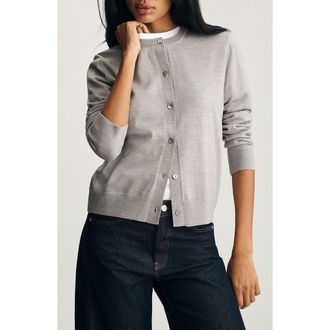 Mavi Wool Cardigan in Light Grey Melange at Nordstrom, Size X-Large