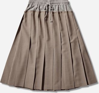 Undercover Women s Wool Pleated Skirt Brown Check