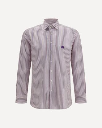 Etro Roma striped cotton Shirt with Pegaso logo Male 41