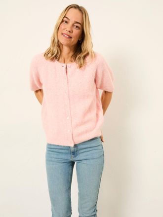 Fat Face FatFace Georgina Pink Knitted Fluffy Cardigan