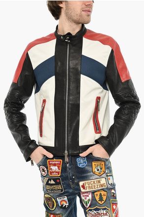 Dsquared2 Giubbotto in Pelle Color Block taglia 46