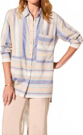 Tribal Womens Long Sleeve Button Front Blouse In Oasis