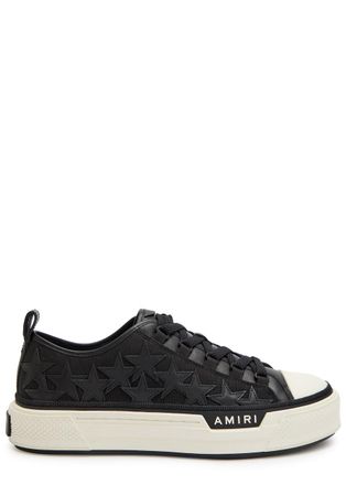 Amiri Court Low Appliqu&eacute;d Leather Sneakers - Black - 44 (IT44 / UK10)