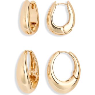 Leith 2-Pack Assorted Puffy Oval Earrings in Gold at Nordstrom Rack