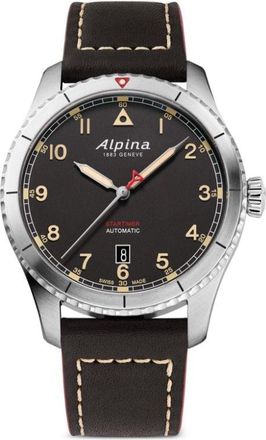 Alpina Startimer Pilot Automatic 41mm - men - stainless steel/Calf Leather - One Size - Black