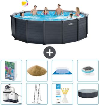 Intex Piscina Graphite Panel Redonda - 478x124 Cm - 9-piezas S578