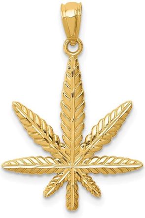 Diamond2Deal 14k Yellow Gold Leaf Pendant