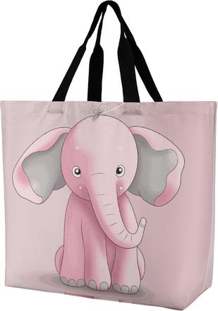 Generic Elephant Tote Bag Reusable Shopper Bag Waterproof Tote Bags For Work Picnic College