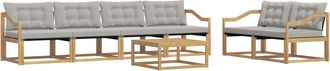 vidaXL Conjunto De Sof&aacute;s De Exterior 7 Uds. Blanco Y Gris Claro Vidaxl