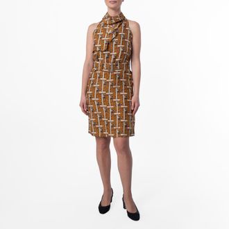 Burberry Bus Silk Halterneck Dress, Brand Size 10 ( US Size 8 )