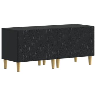 vidaXL Mueble De Tv Negro Madera De Ingenier&iacute;a Vidaxl