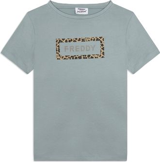 Freddy T-shirt Manica Corta con Grafica Animalier e Logo FREDDY