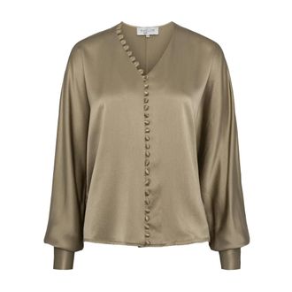 Envelope 1976 Blouses, female, Green, S, Silk Cannes Blouse Olive