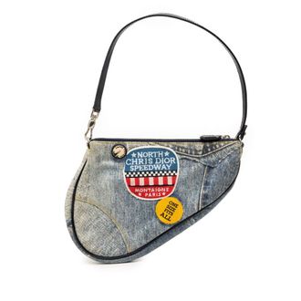 Dior Pre-owned Dior Mini Canvas Printed Denim Speedway Saddle Pochette Ladies FWGZVHUYMJ3UGSAC