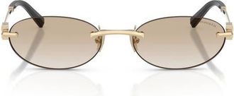 Tiffany & Co. 56mm Oval Sunglasses in Gold /Neutral Gradient Grey at Nordstrom