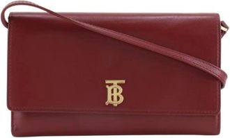 Burberry Pre-owned Cross Body Bags, female, Red, Size: ONE SIZE Pre-owned Leather Shoulder Bag